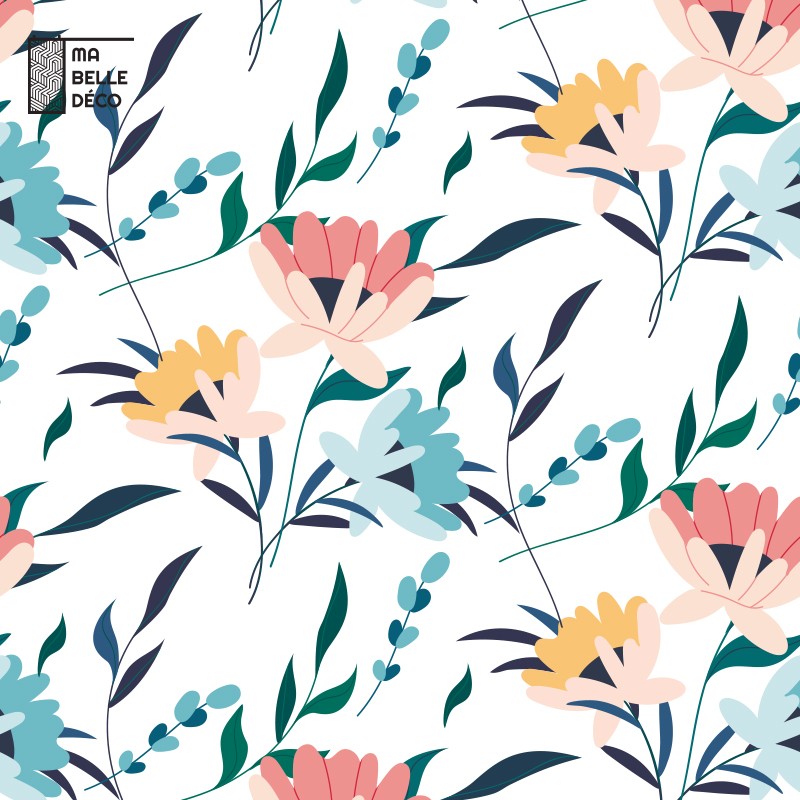 Crédence Cuisine Fleurs colorées