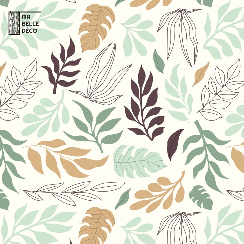 Crédence Cuisine Feuilles colorées Vert et Marron