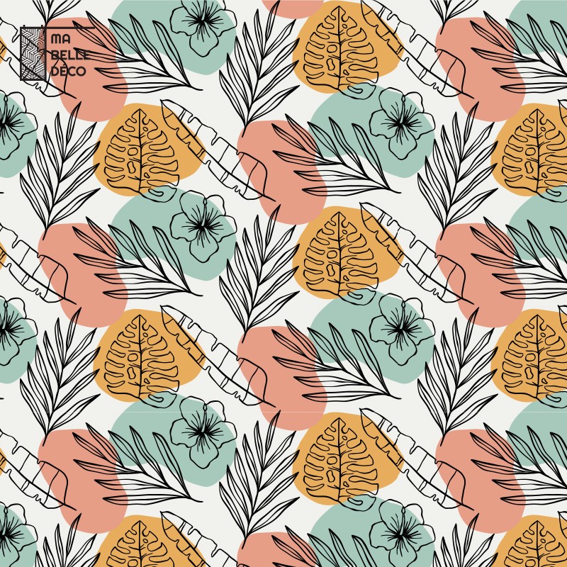 Crédence Cuisine Été Tropical Orange et Vert