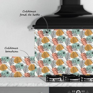 Crédence Cuisine Été Tropical Orange et Vert