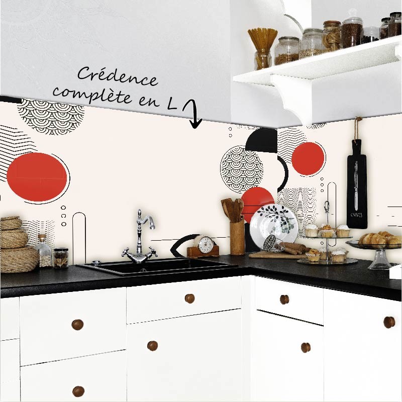 Crédence Cuisine Art Abstrait Memphis Géométrique