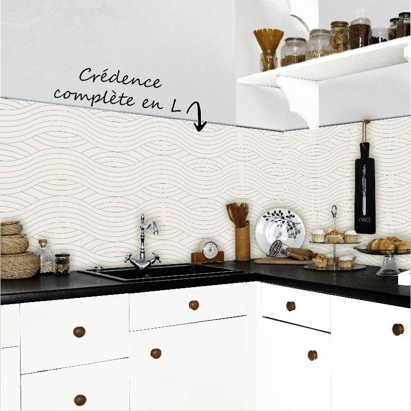 Crédence Cuisine Abstrait Lignes Ondulés
