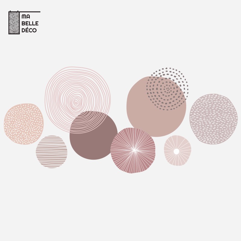 Crédence Cuisine Formes rondes Abstraites Rose pastel