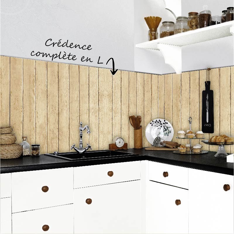 Crédence Cuisine Bois de Chêne Clair