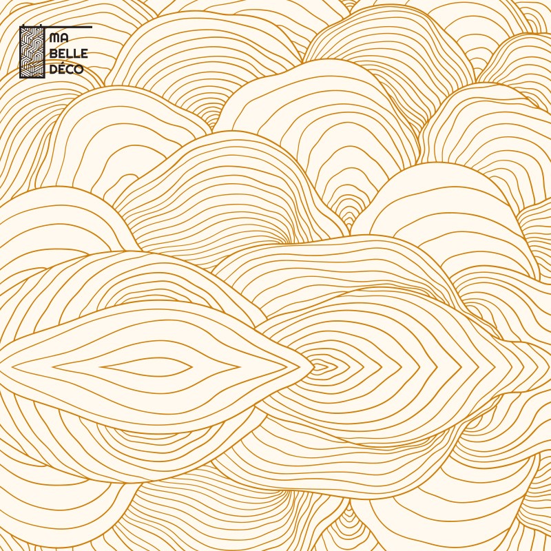 Crédence Cuisine Lignes Formes Abstraites Jaunes