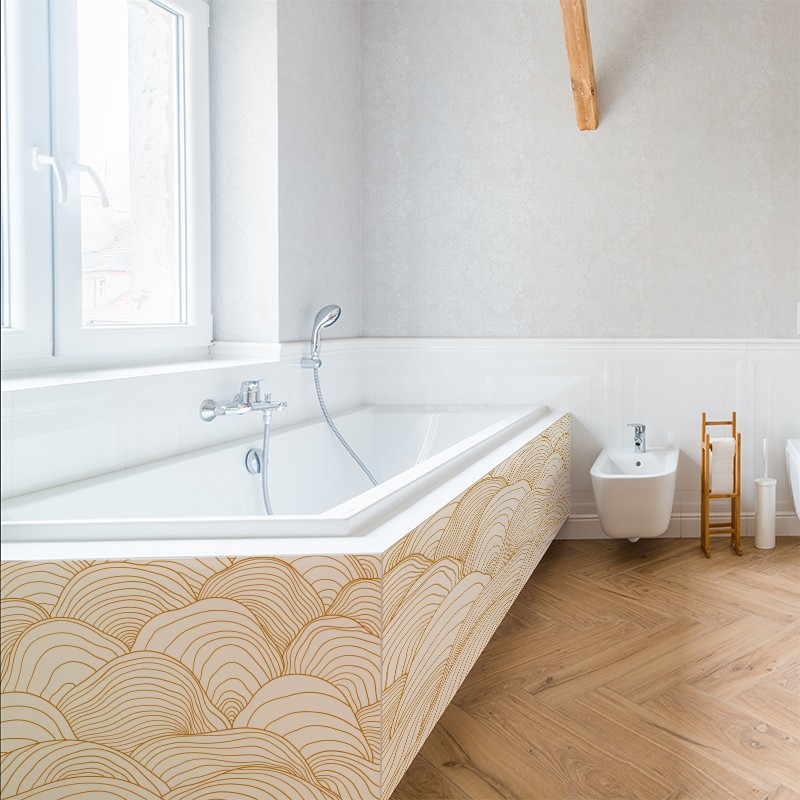 Crédence Salle de bain Lignes abstraites Jaunes