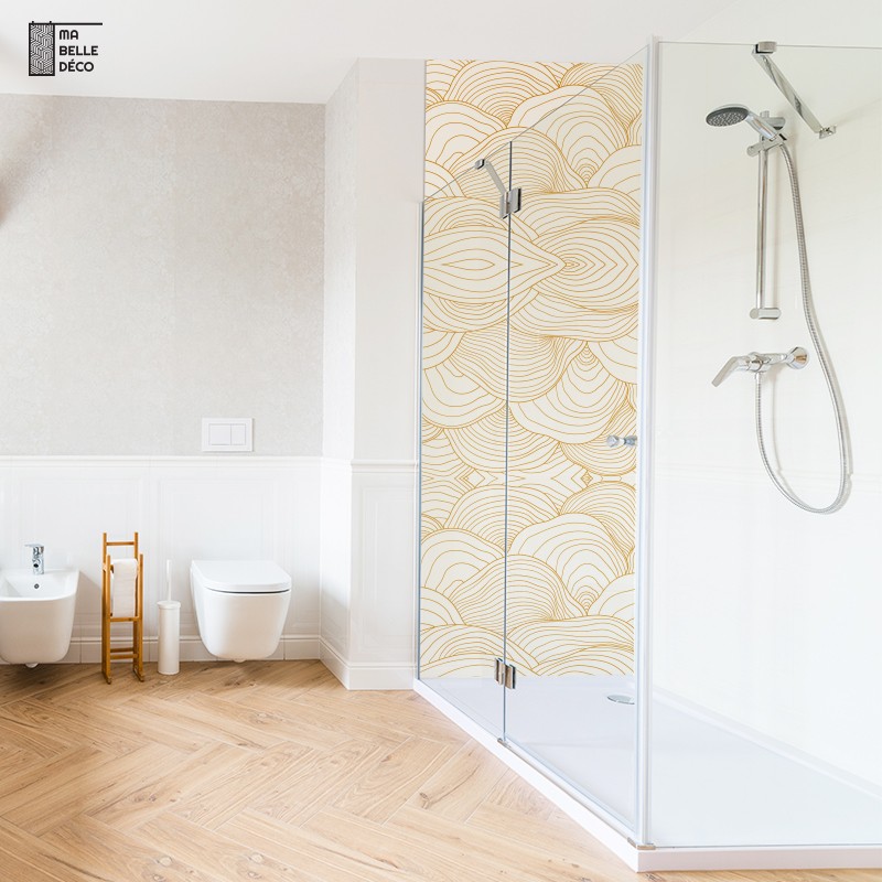 Crédence Salle de bain Lignes abstraites Jaunes