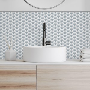 Crédence Salle de bain Abstrait Ecailles grises