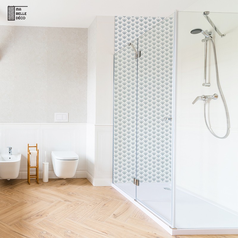 Crédence Salle de bain Abstrait Ecailles grises