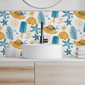 Crédence Salle de bain Plage Été