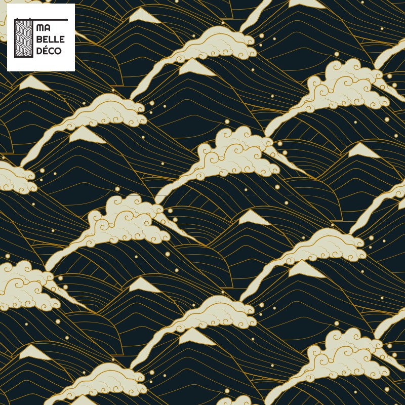 Crédence Salle de bain Estampe Japonais Vagues - Motif