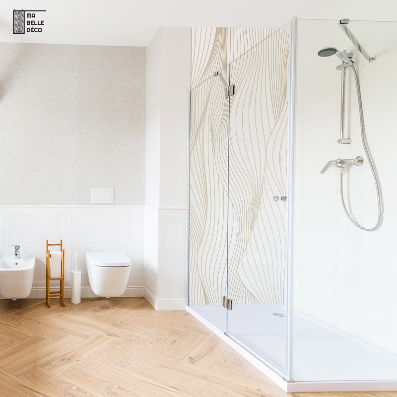 Crédence Salle de bain Lignes Abstraites Marron