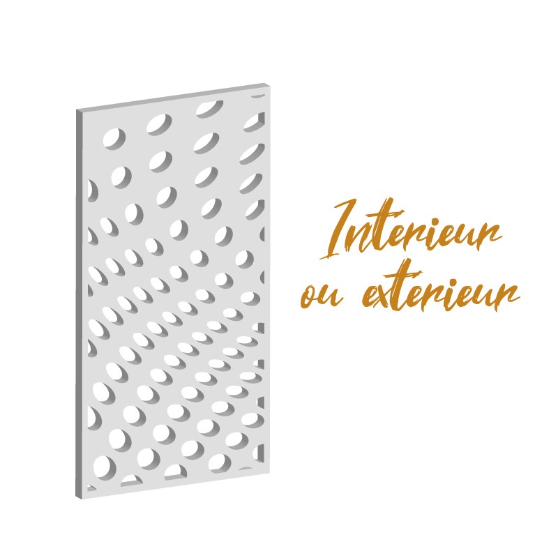 Claustra Distortion panneau décoratif ajouré sur mesure pour clôture extérieur en PVC ou Dibond ou cloison intérieur en bois