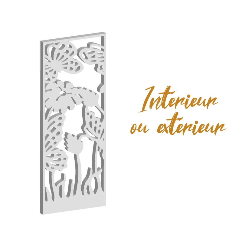 Claustra Printemps panneau décoratif ajouré sur mesure pour clôture extérieur en PVC ou Dibond ou cloison intérieur en bois