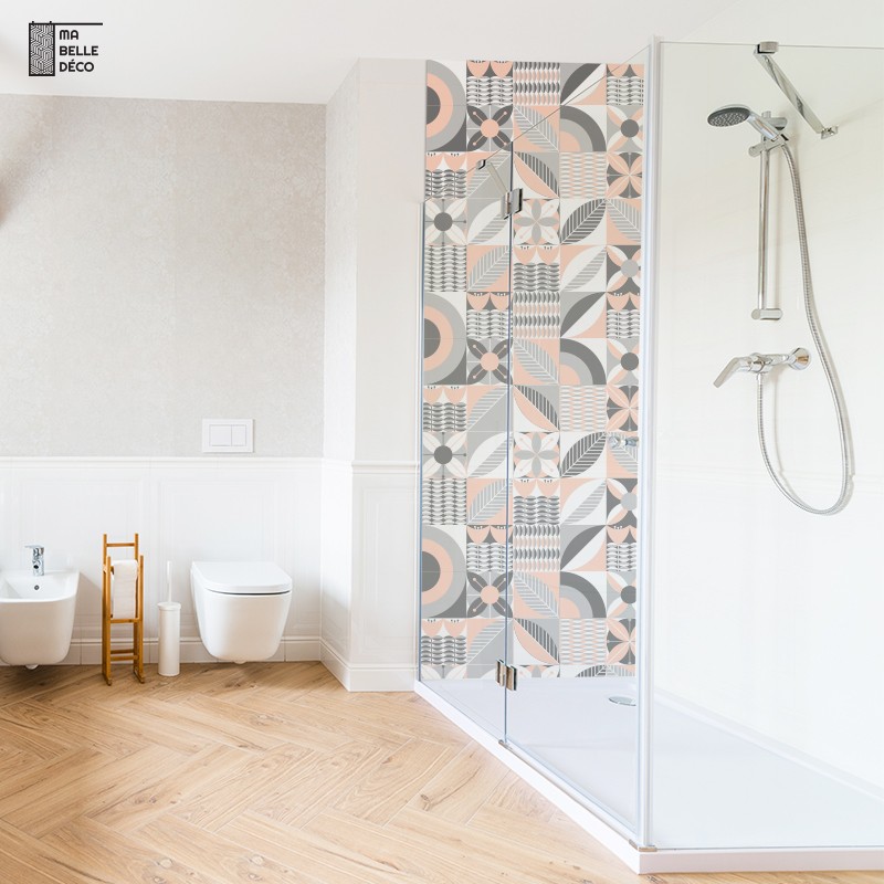 Crédence Salle de bain Carreaux Géométriques Scandinaves