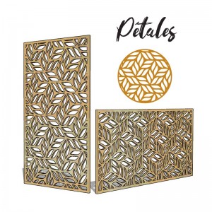 Claustra Pétales décoratif ajouré sur mesure pour clôture extérieur en PVC ou Dibond ou cloison intérieure en bois