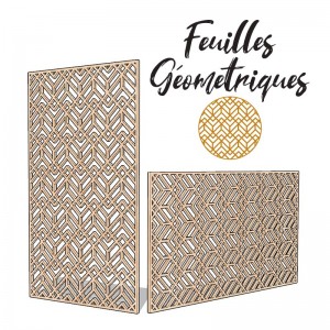 Claustra Feuilles géométriques décoratif ajouré sur mesure pour clôture extérieur en PVC ou Dibond ou cloison intérieure en bois