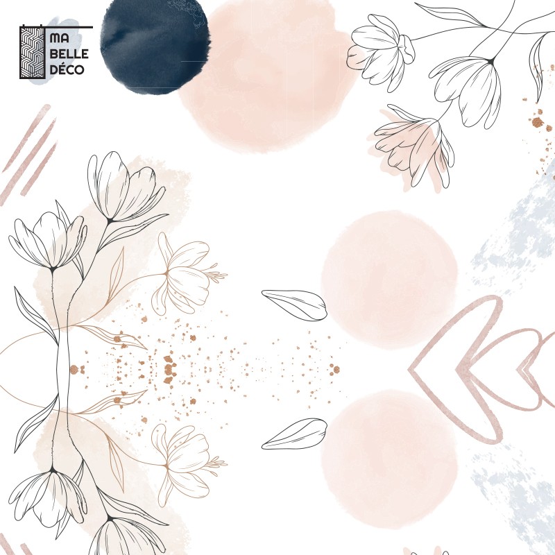 Tapis Art Abstrait avec Fleurs