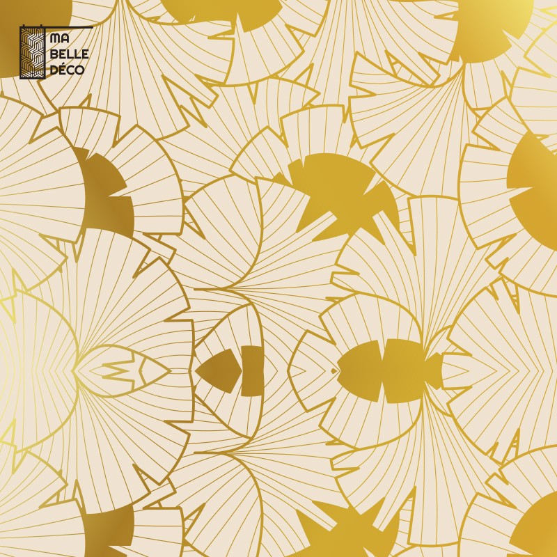 Tapis Art Déco Gingko Or