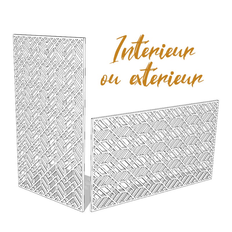 Claustra Feuilles géométriques décoratif ajouré sur mesure pour clôture extérieur en PVC ou Dibond ou cloison intérieure en bois