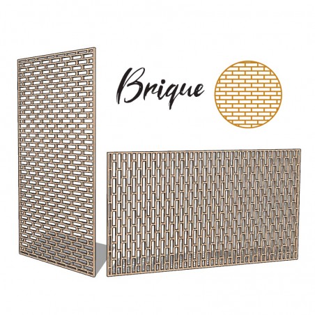 Claustra motifs briques décoratif ajouré sur mesure pour clôture extérieur en PVC ou Dibond ou cloison intérieure en bois