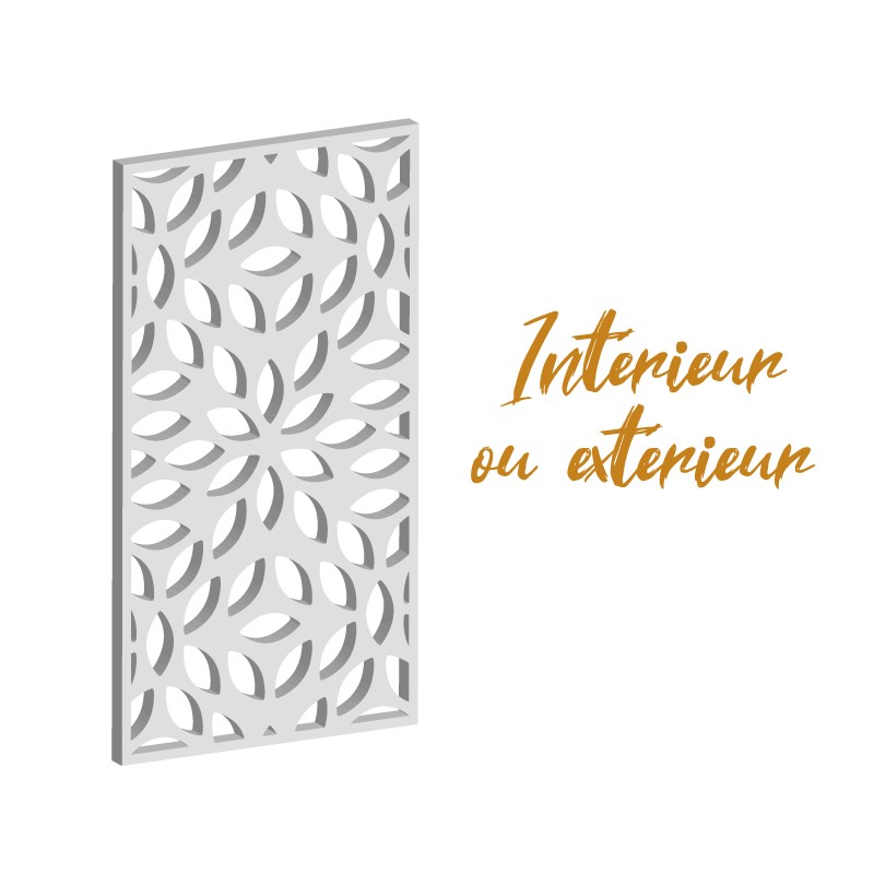 Claustra Flora panneau décoratif ajouré sur mesure pour clôture extérieur en PVC ou Dibond ou cloison intérieur en bois
