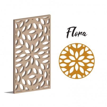 Claustra Flora panneau décoratif ajouré sur mesure pour clôture extérieur en PVC ou Dibond ou cloison intérieur en bois