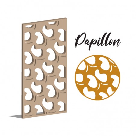 Claustra Papillon panneau décoratif ajouré sur mesure pour clôture extérieur en PVC ou Dibond ou cloison intérieur en bois
