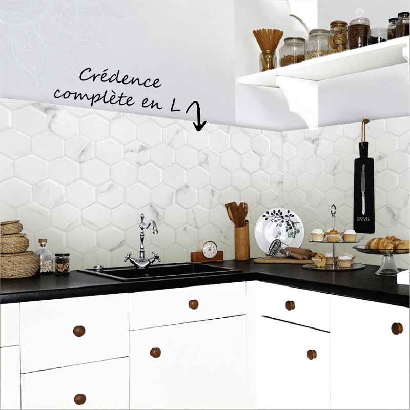 Crédence Cuisine Hexagonale Marbre