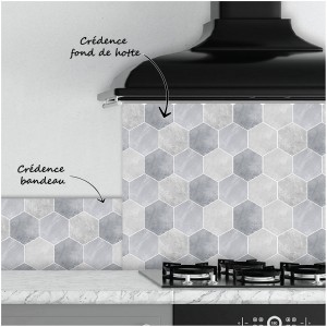 Crédence Cuisine Hexagone Béton