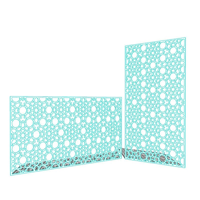 Claustra Étoiles orientales décoratif ajouré sur mesure pour clôture extérieur en PVC ou Dibond ou cloison intérieure en bois
