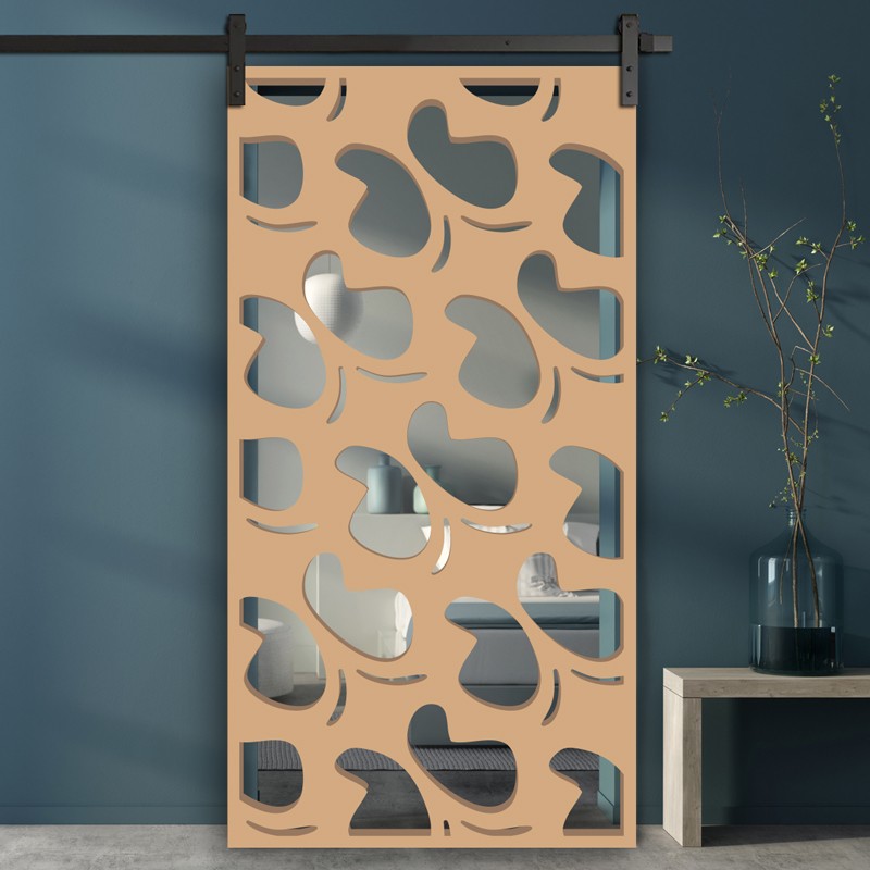 Porte Coulissante de décoration en Claustra bois Papillon