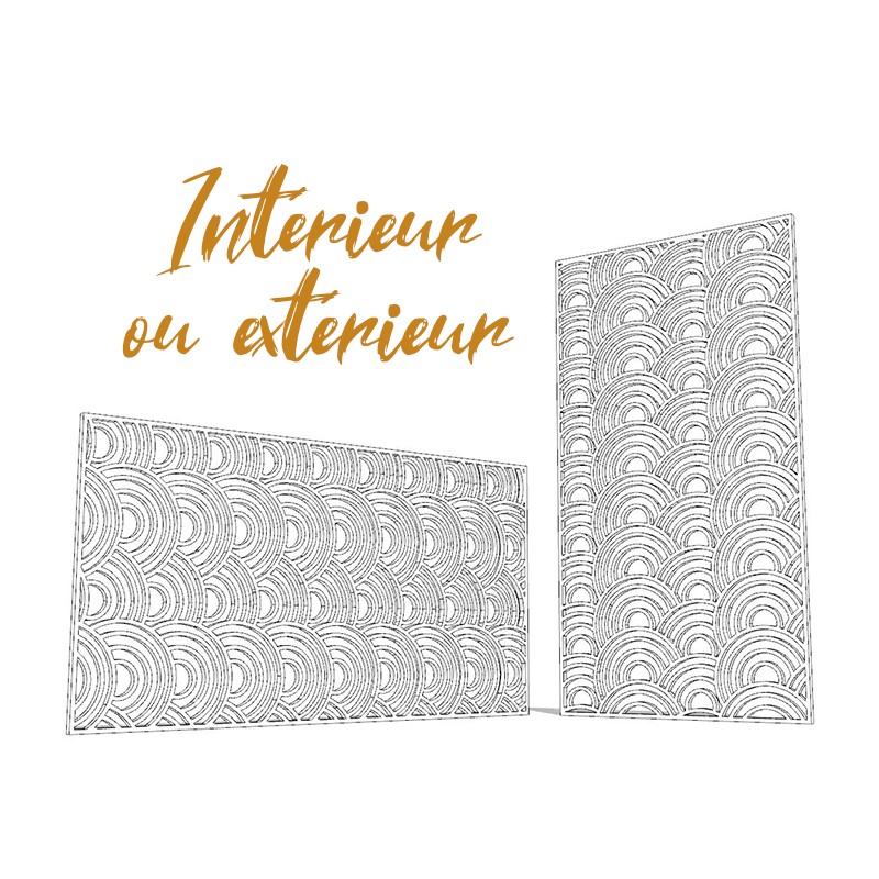 Claustra motifs vinyle décoratif ajouré sur mesure pour clôture extérieur en PVC ou Dibond ou cloison intérieure en bois
