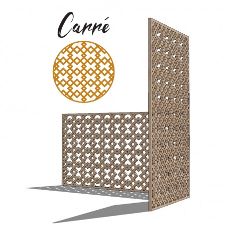 Claustra motifs carré panneau décoratif ajouré sur mesure pour clôture extérieur en PVC ou Dibond ou cloison intérieure en bois