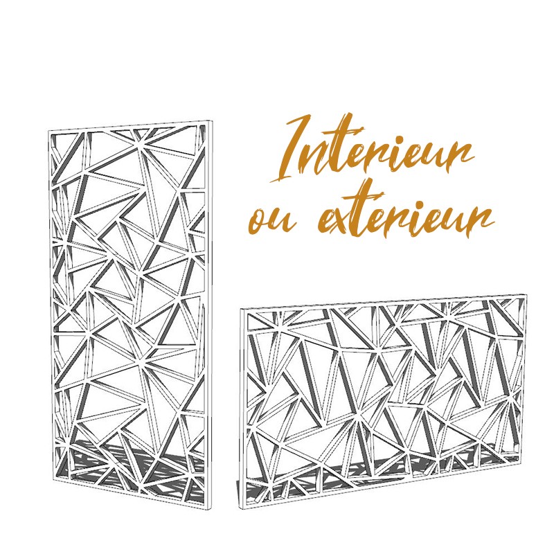 Claustra Triangle panneau décoratif ajouré sur mesure pour clôture extérieur en PVC ou Dibond ou cloison intérieure en bois
