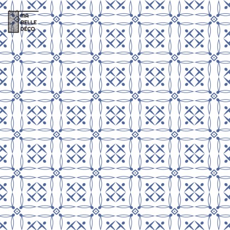 Visuel des 6 dessous de verre Carreaux à motifs bleus