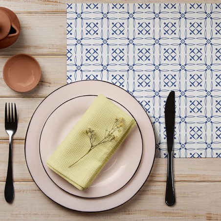 Set de Table Carreaux à motifs bleus