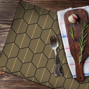 Set de Table imprimé motifs Noir et Or décoration maison salle à manger et cuisine