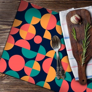 Set de Table imprimé motifs Bauhaus décoration maison salle à manger et cuisine