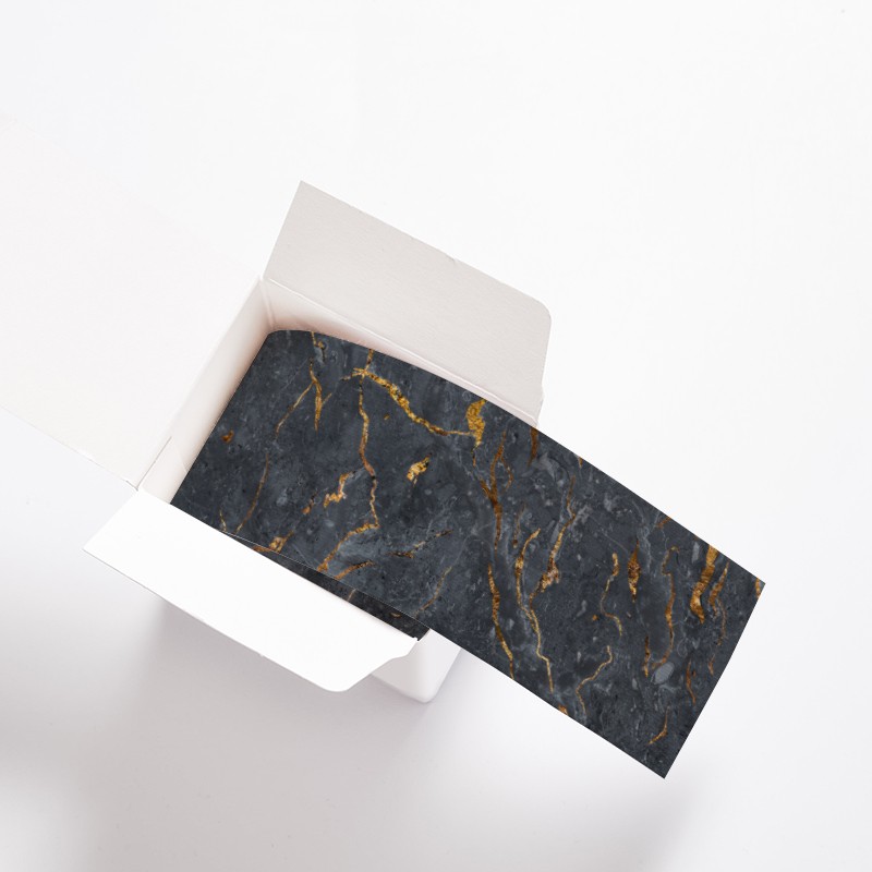 Surplinthes Déco Adhésif Marbre Noir et Or