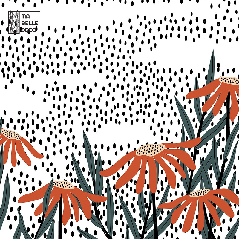 Visuel Crédence Salle de bain Fleurs rouges