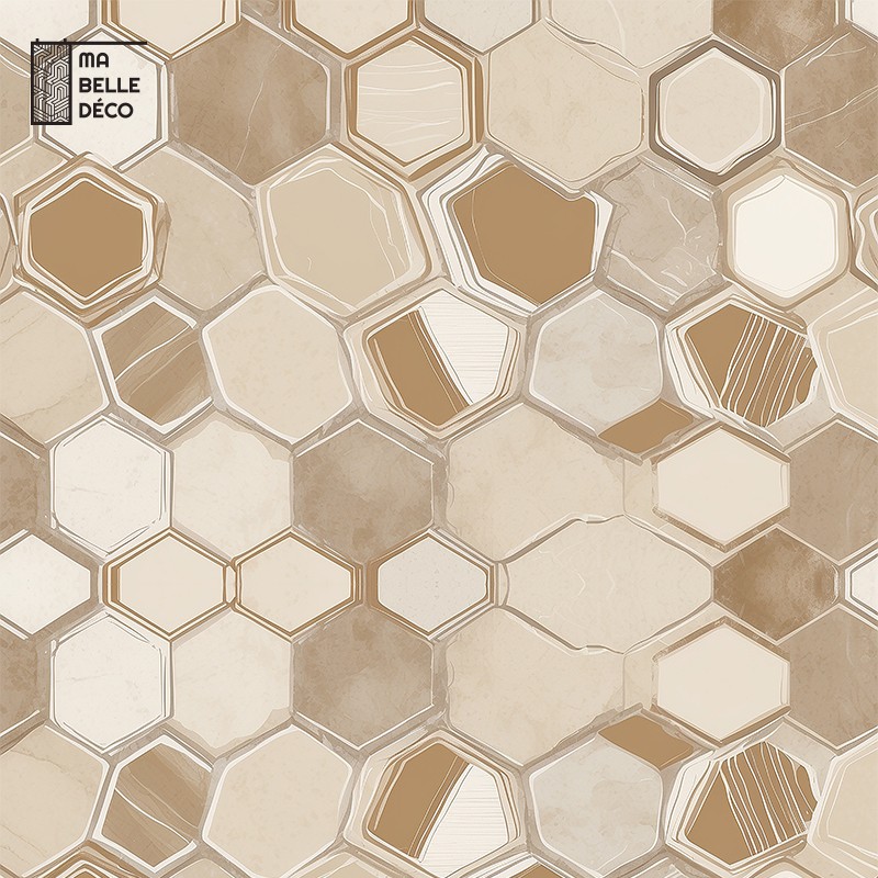 Visuel Set de Table Hexagones beiges