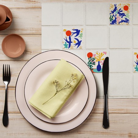 Set de Table Illustrations Matisse sur carrelage blanc