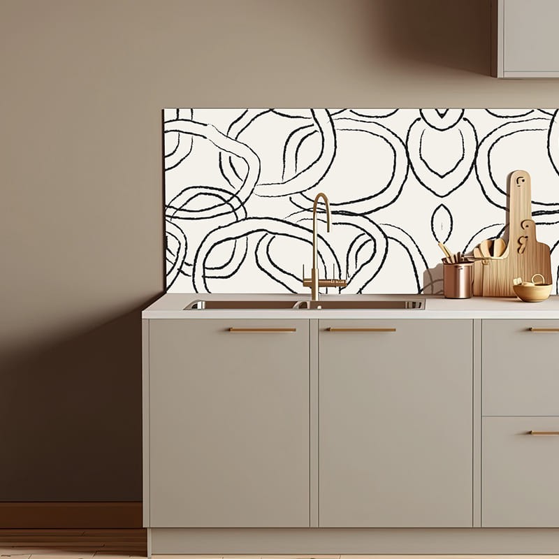 Crédence Cuisine dessins circulaire