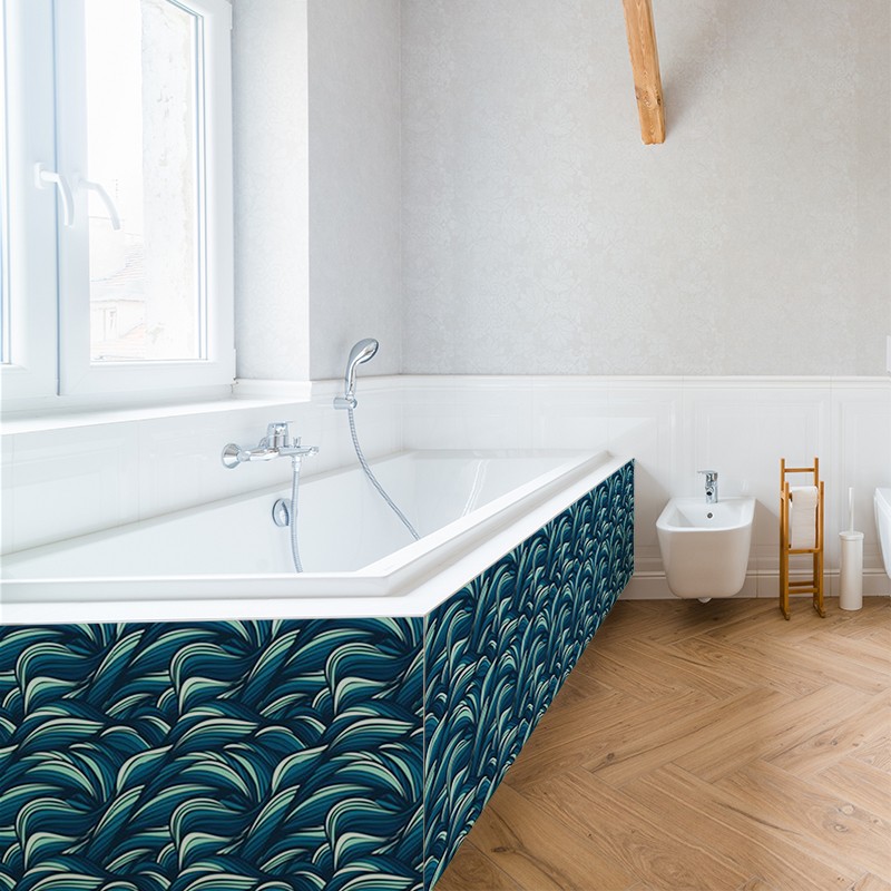 Crédence déco salle de bain tablier de baignoire motif Vague Océan