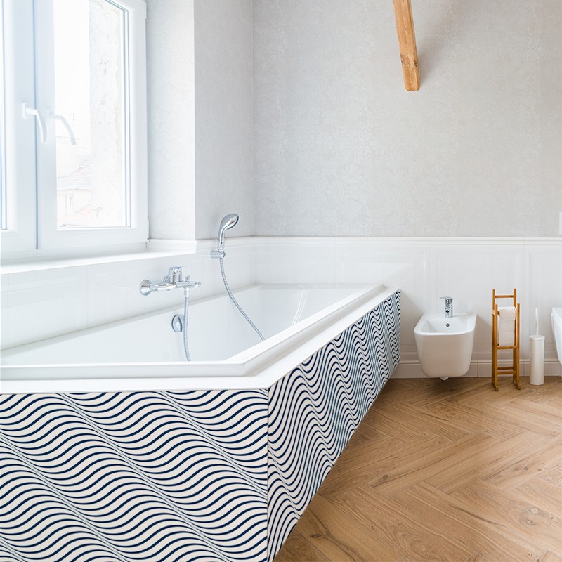 Crédence déco salle de bain tablier de baignoire motif Vague simple