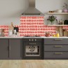 Crédence Cuisine motifs vintage rouges Crédence Cuisine motifs vintage rouges