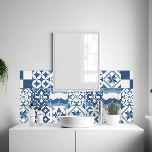 Crédence Salle de bain carreaux à motifs géométriques