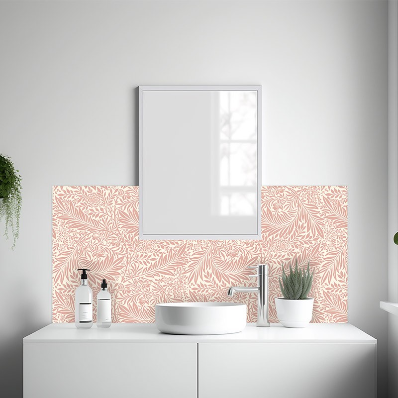 Crédence Salle de bain floral couleur unie