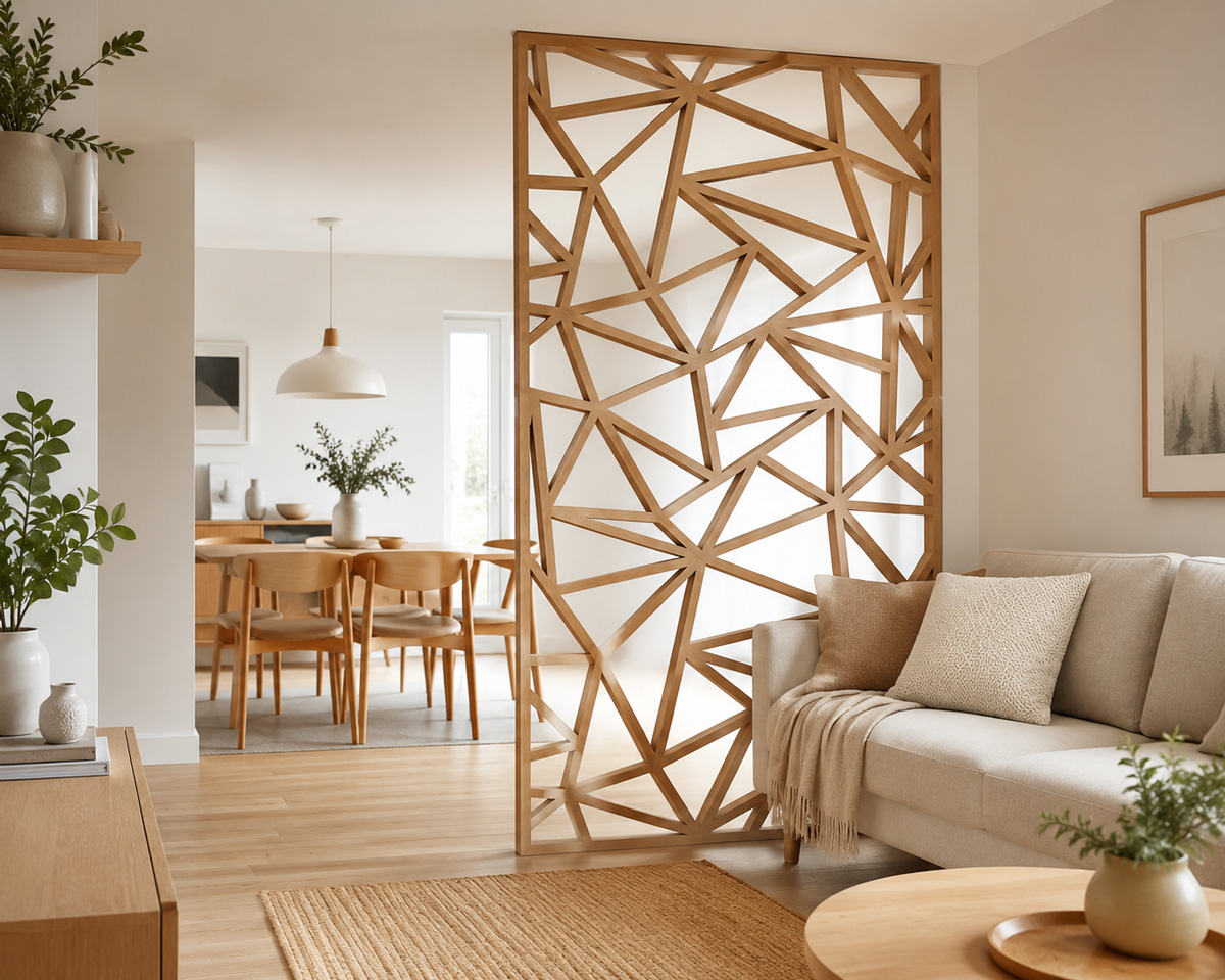 Claustra bois triangle déco scandinave